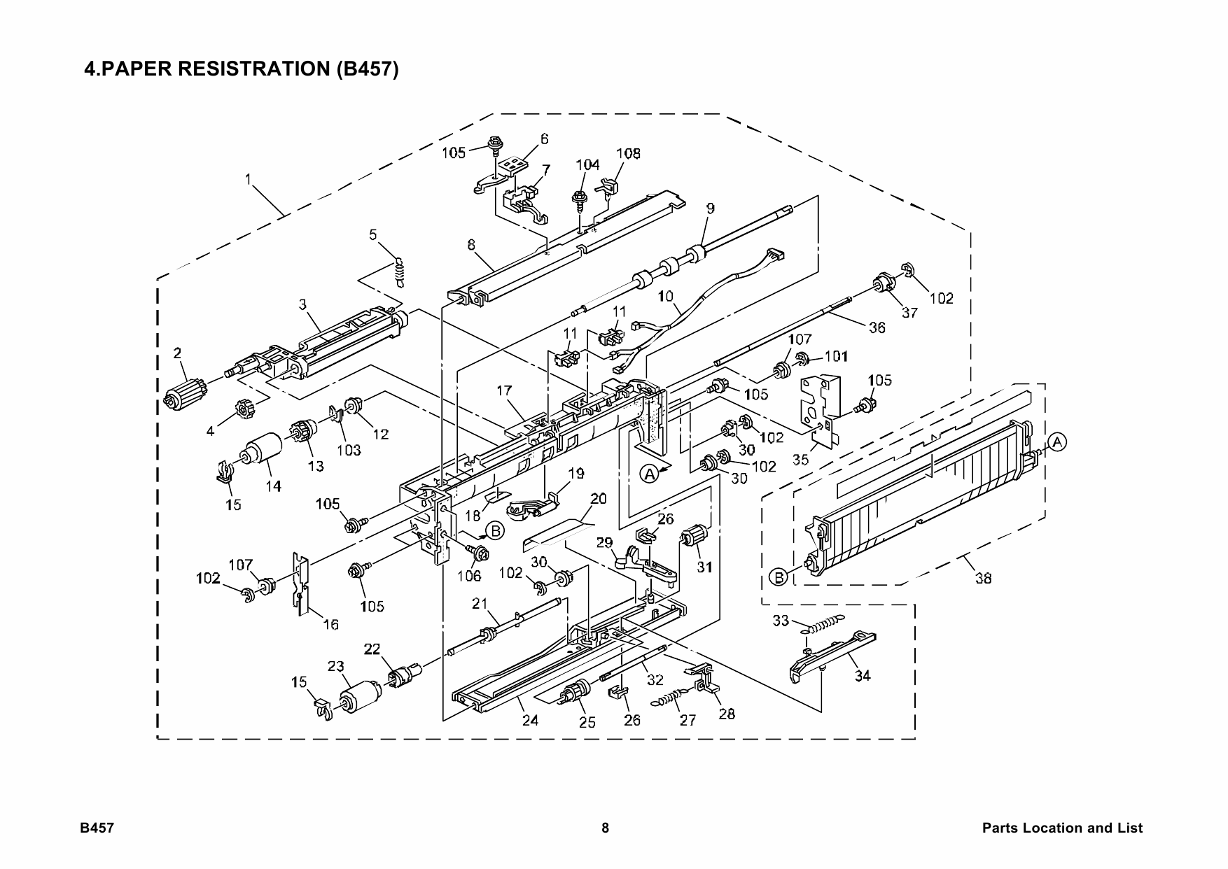 RICOH Options B457 LARGE-CAPACITY-TRAY-PS520 Parts Catalog PDF download-5